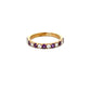 9ct Yellow Gold Amethyst and Diamond Half Eternity Ring
