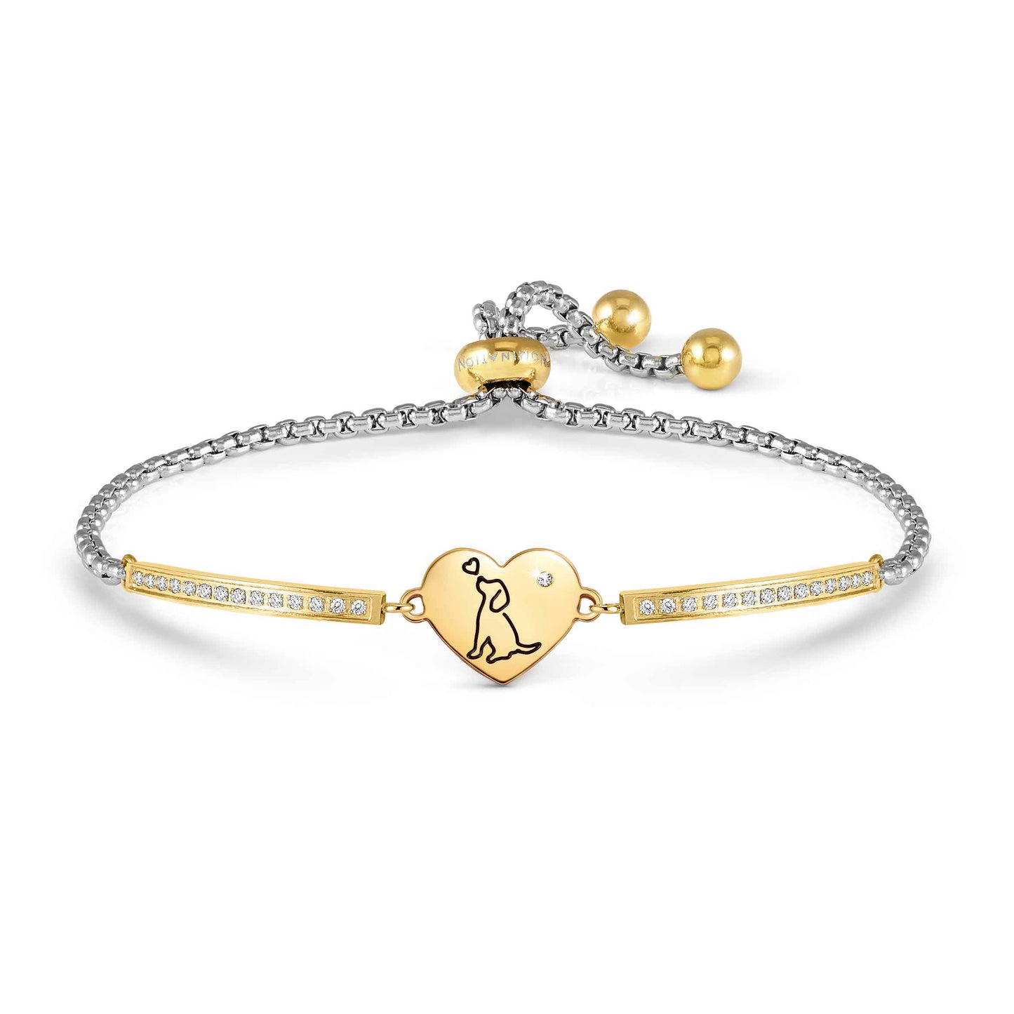 Nomination Milleluci Gold Plated Stainless Steel Dog and Heart Bracelet 028018/079
