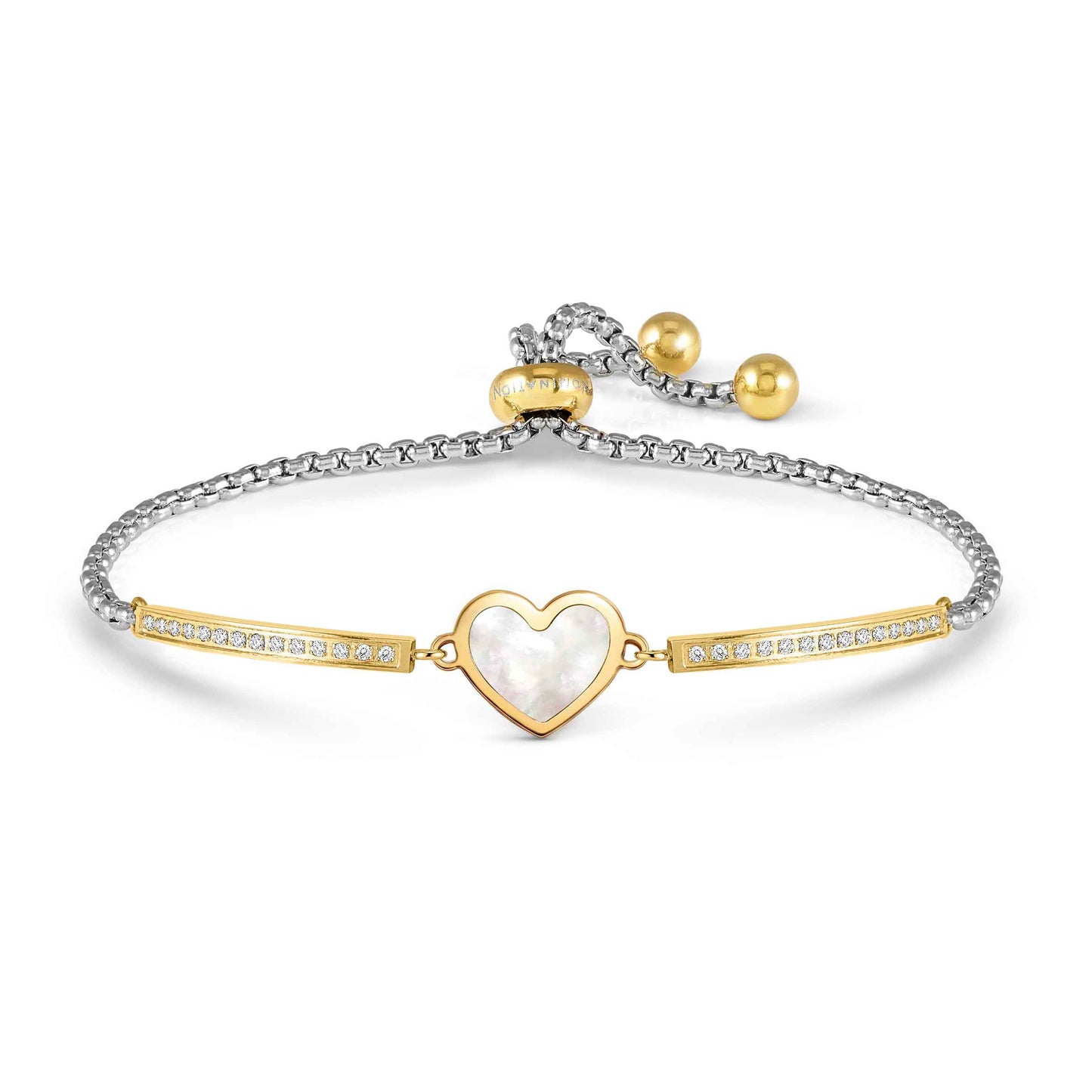 Nomination Milleluci Yellow Gold Plated Mother of Pearl Heart Bracelet 028031/070