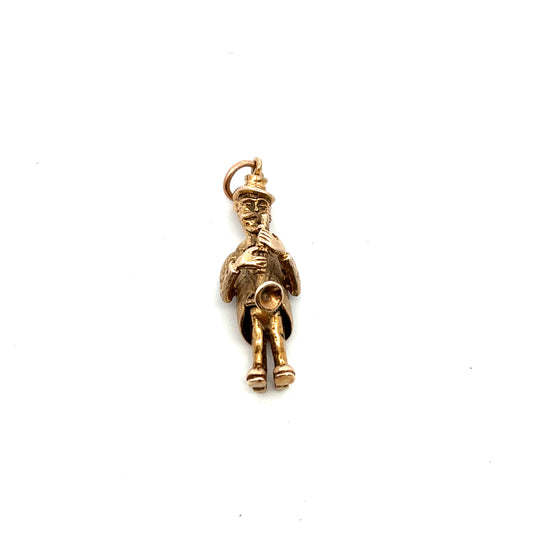 Pre-Owned 9ct Yellow Gold Solid Saxophone Player Charm