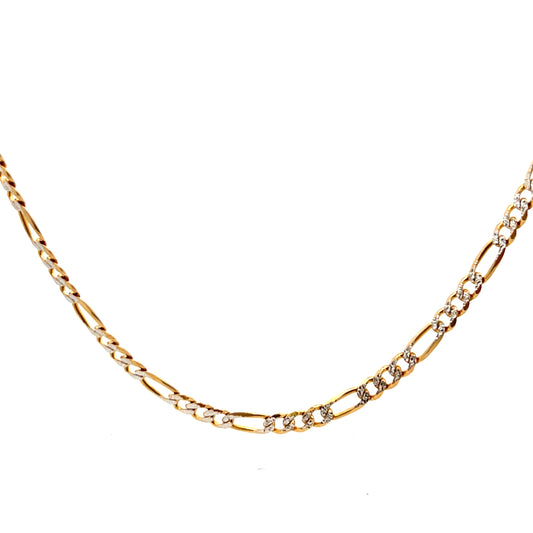 Pre-Owned 9ct Gold Two Colour 24" Figaro Chain