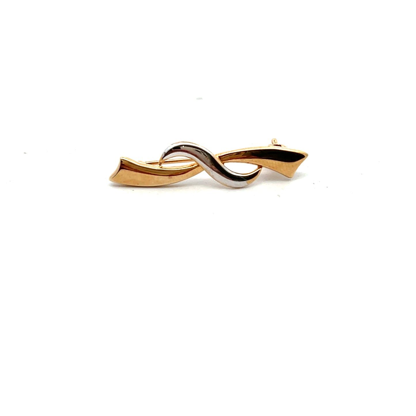 Pre-Owned 9ct White and Yellow Gold Bar Brooch