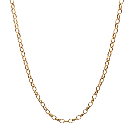 Pre-Owned 18" 9ct Gold Oval Belcher Chain