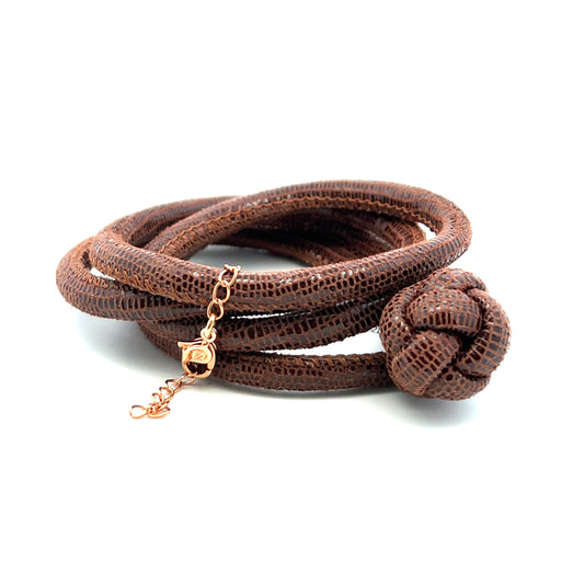 Brown Sparkle 38cm Leather Cord Double Wrap Bracelet