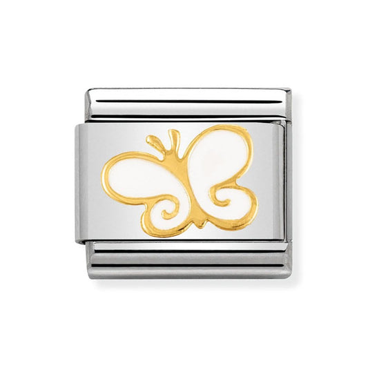 Nomination Composable Classic Gold and White Enamel Butterfly 030278/03
