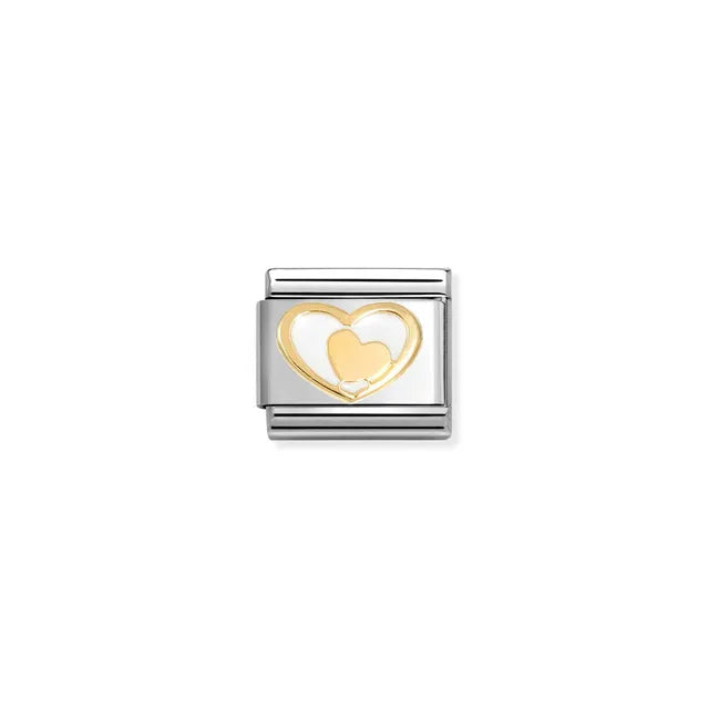 Nomination Composable Classic White & Gold Heart 030283/27