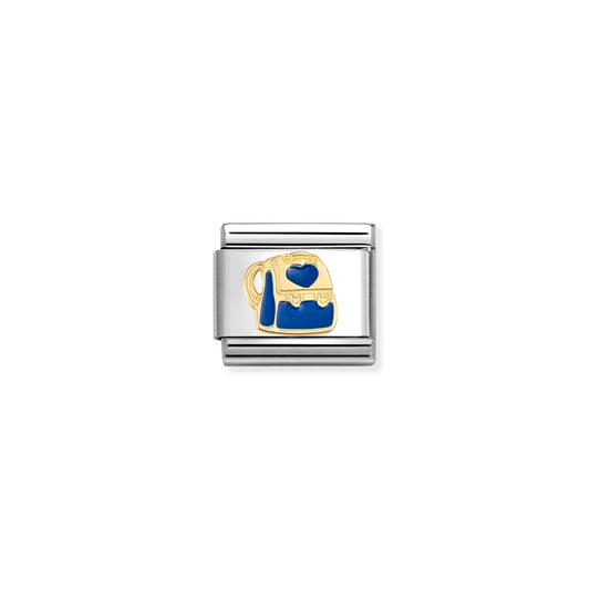 Nomination Composable Classic Gold Blue Enamel Backpack Charm 030285/86
