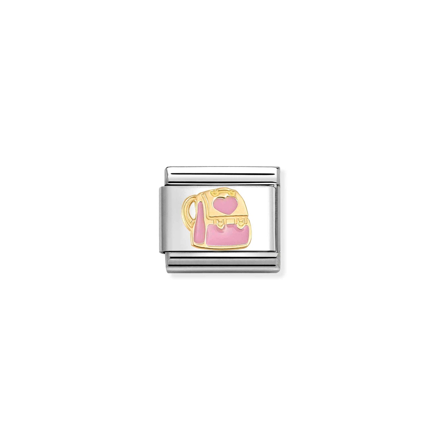 Nomination Composable Classic Gold Pink Enamel Backpack Charm 030285/87