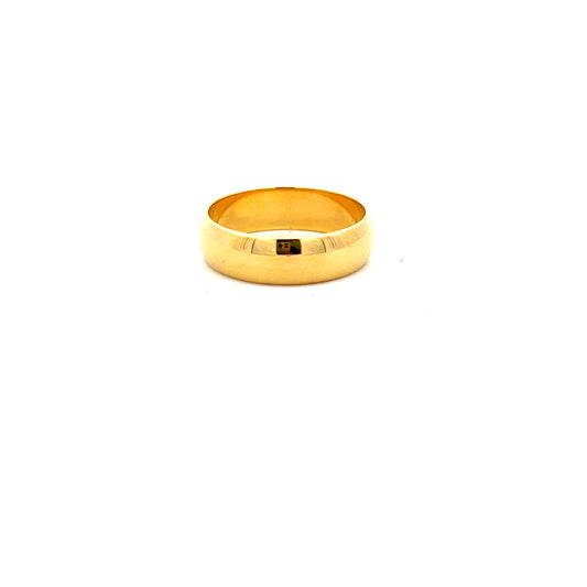 18ct Yellow Gold Luxury 6mm Ring Size S