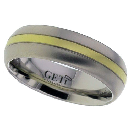 Geti Titanium 18ct Yellow Gold Centre Ring
