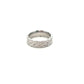18ct White Gold Engraved Luxury Wavy Edge Ring Size N