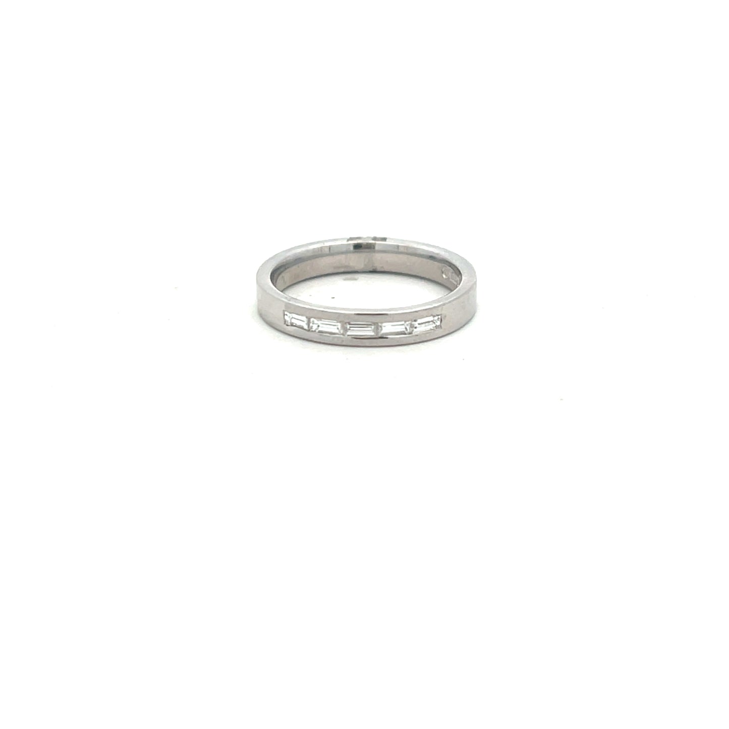 18ct White Gold 0.30ct Emerald Cut Diamond Ring Size N