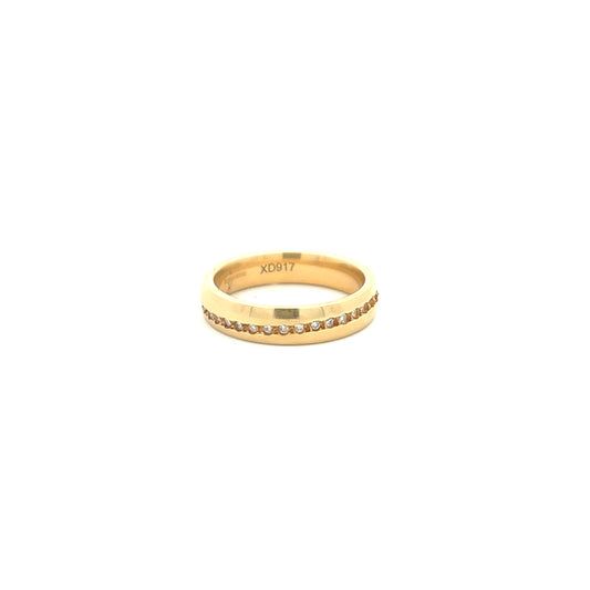 18ct Yellow Gold 0.25ct Brilliant Cut Wavy Ring Size M