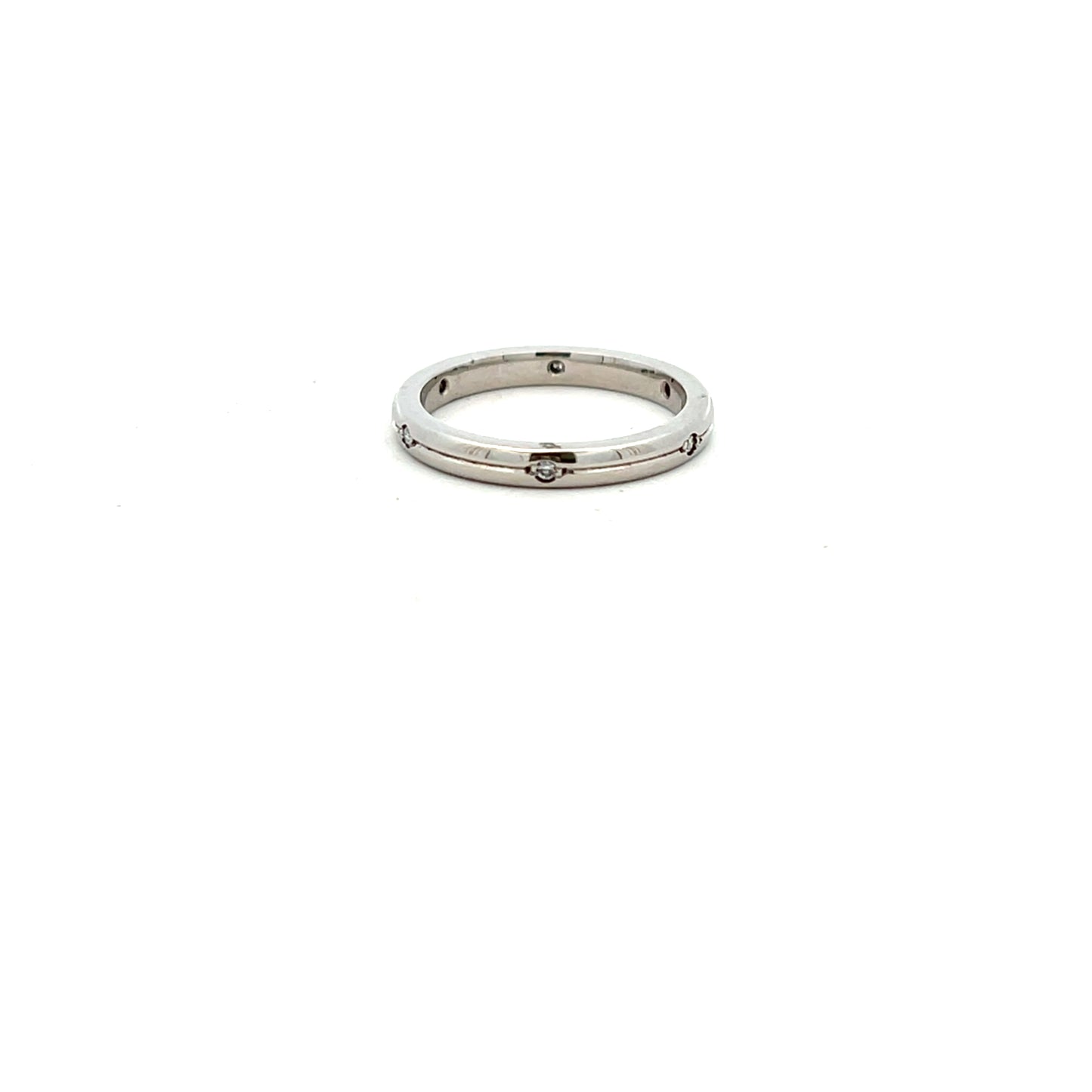 Platinum Brilliant Cut Diamond Line Ring Size M