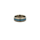 Geti Zirconium Ring with Polished Chamfers Centre Roman Numeral Blue Line Size S