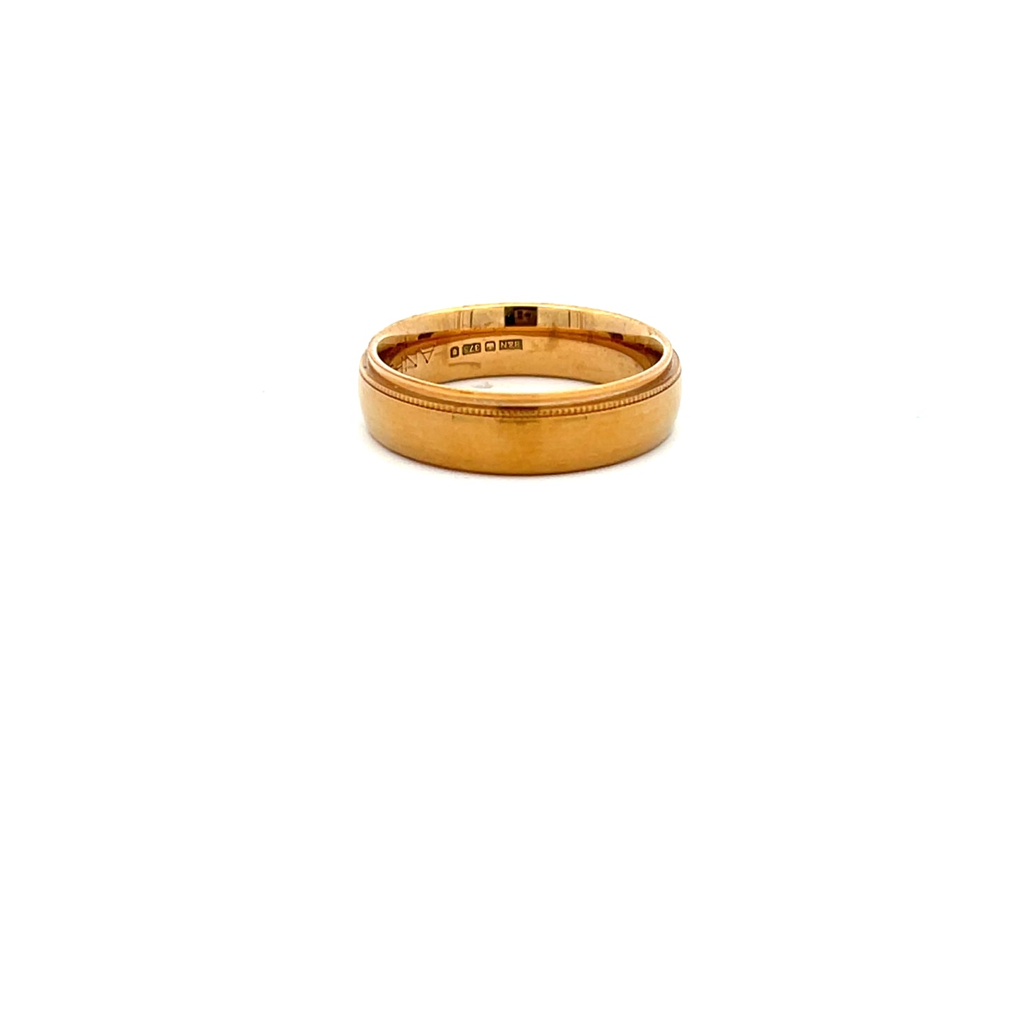 9ct Yellow Gold Matt and Polished Luxury Ring Size U