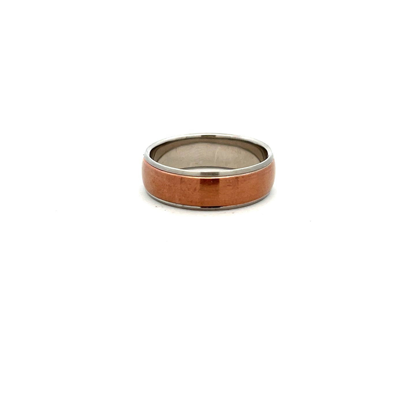 Palladium and 9ct Rose Gold Satin Finish Ring Size V