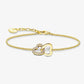 Thomas Sabo Yellow Gold Plated Double Hearts Trace Bracelet A2163-414-14-L19V