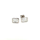 9ct White Gold Laboratory Grown 2.00ct Radiant Cut Bezel Set Stud Earrings