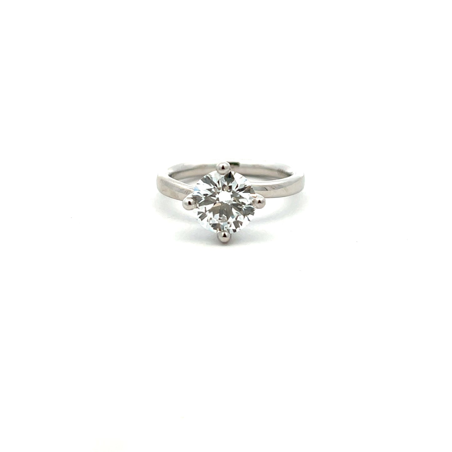 Platinum 2.0ct Brilliant Cut Laboratory Grown Diamond Ring Size M