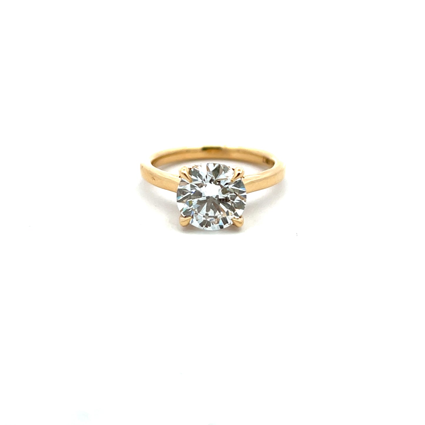 18ct Yellow Gold Laboratory Grown Diamond Brilliant Cut Hidden Halo Ring Size M