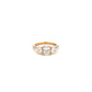 18ct Yellow Gold Laboratory Grown Diamond Triple Oval with Laboratory Grown Diamond Shoulders Ring Size N