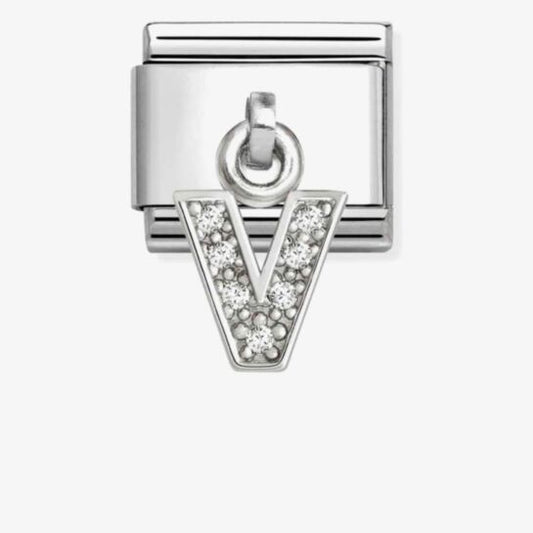 Nomination Composable Classic Cubic Zirconia Letter V Charm 331818/22
