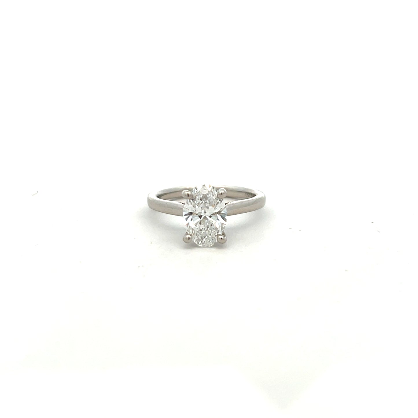 Platinum 1.79ct Laboratory Grown Oval Diamond Ring Size M