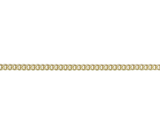 9ct Yellow Gold Round Curb Chain 16"