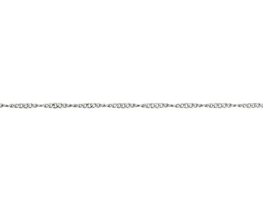 9ct White Gold Twisted Curb Necklace 16"