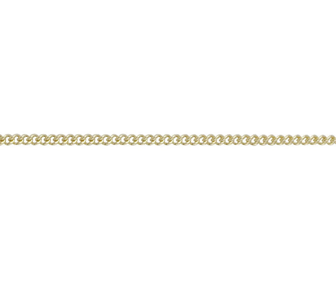 9ct Yellow Gold Round Curb Chain 16"