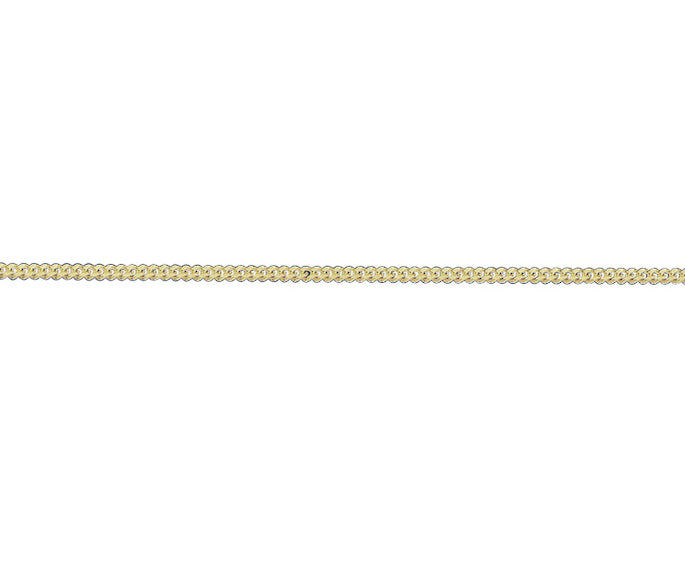 9ct Yellow Gold Close Flat Curb Chain 16"