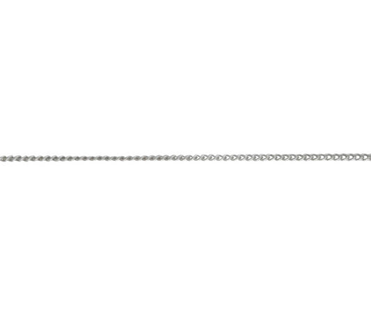 9ct White Gold Round Solid Curb Chain 16"