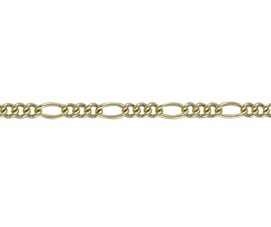 9ct Yellow Gold Fetter & Figaro Chain 20"