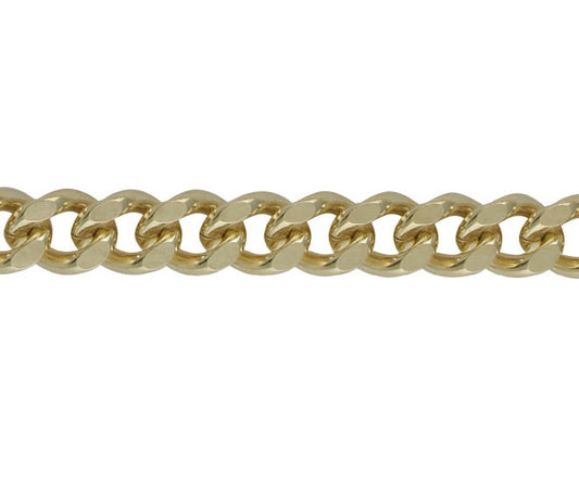 9ct Yellow Gold Solid Filed Curb Chain 22"