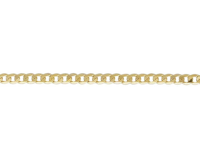 9ct Yellow Gold Flat Metric Curb Chain 24"