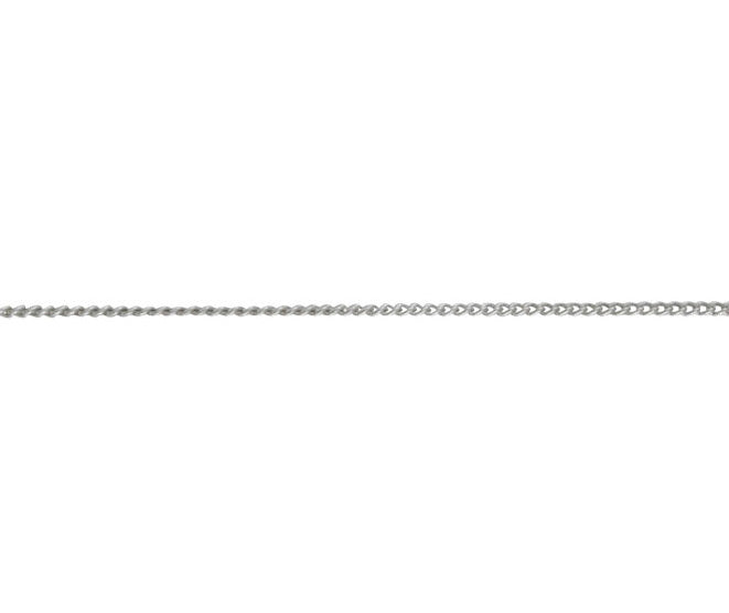 18ct White Gold Curb Chain 18"