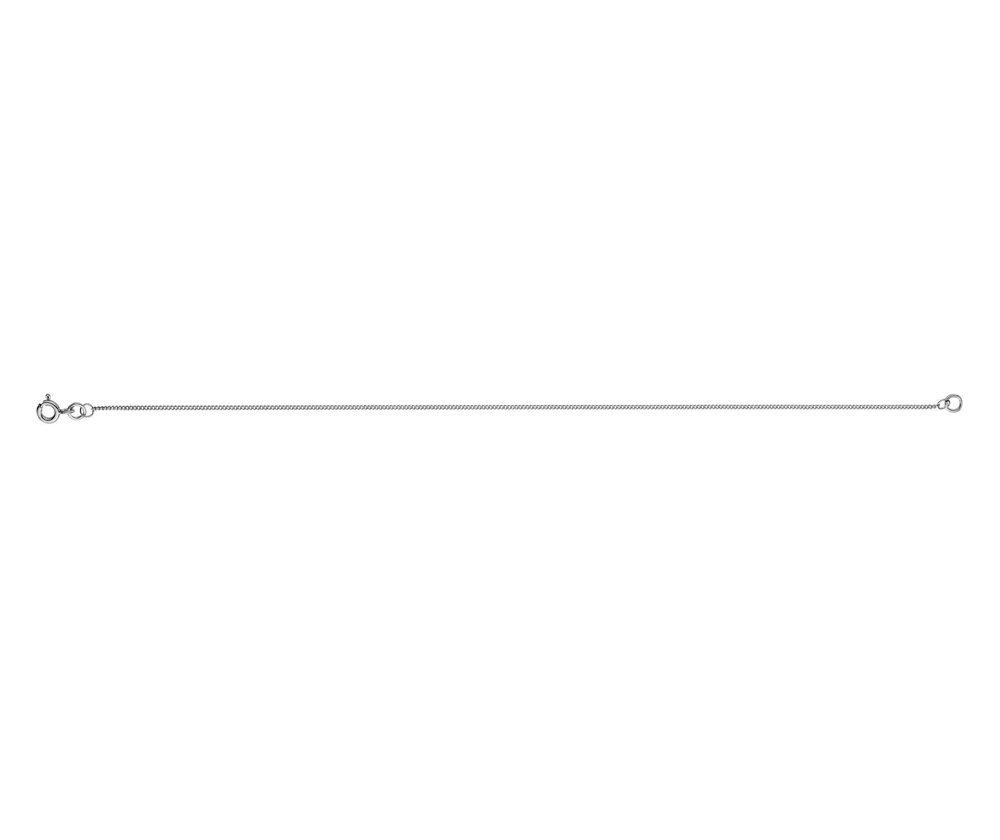 18ct White Gold Round Curb Chain 16"