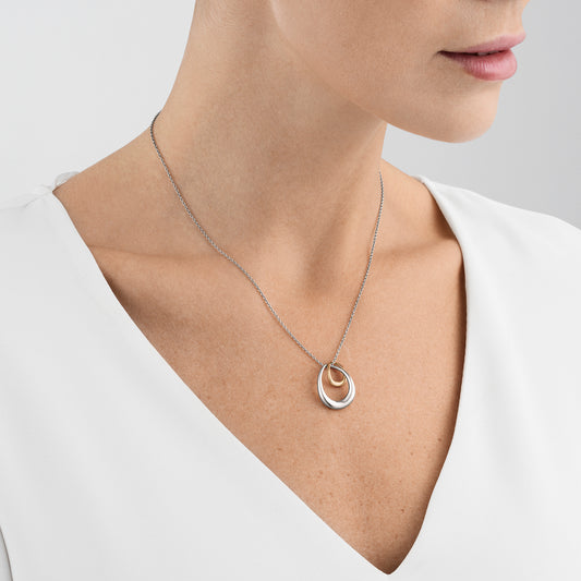 Georg Jensen Offspring Sterling Silver and Rose Gold Necklace 10012763