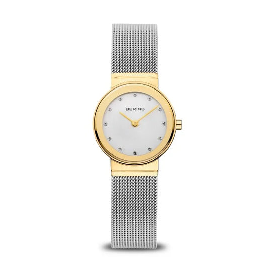 Bering Classic Polished Gold Plated Mesh Strap Watch 10126-001