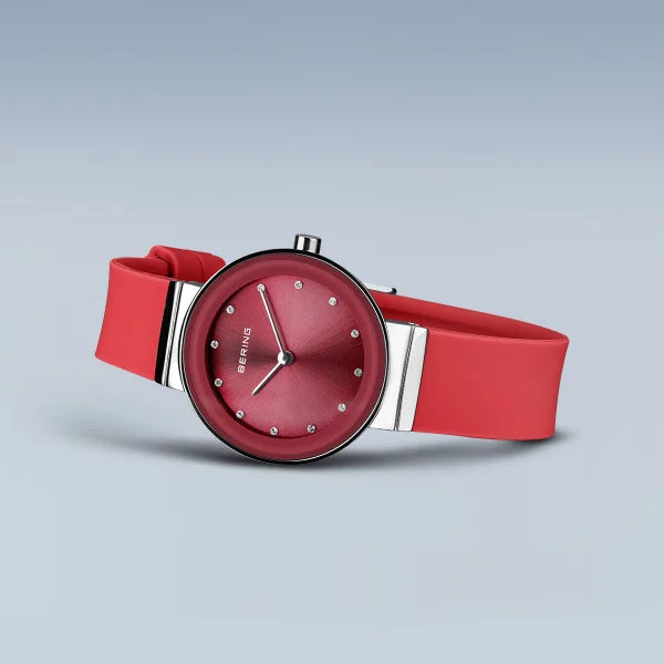 Bering Classic Steel Case Cherry Dial Watch 10129-503