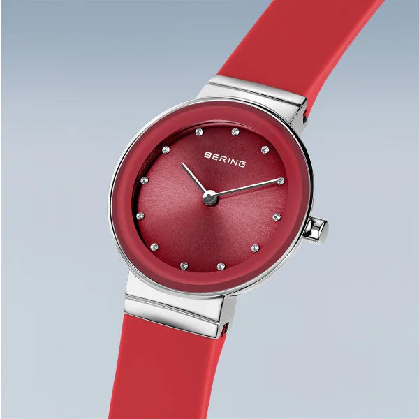 Bering Classic Steel Case Cherry Dial Watch 10129-503