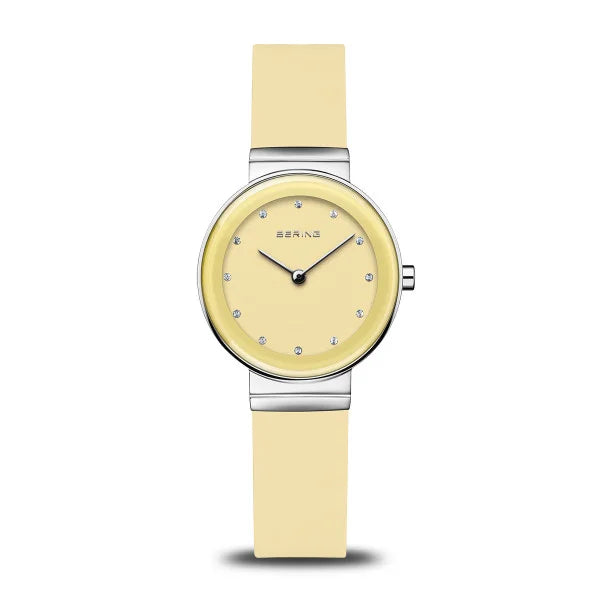 Bering Round Steel Classic Lemon Dial And Strap Watch 10129-600