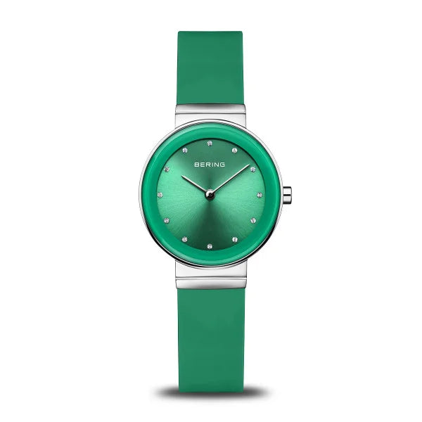 Bering Classic Steel Case Green Dial Watch 10129-808