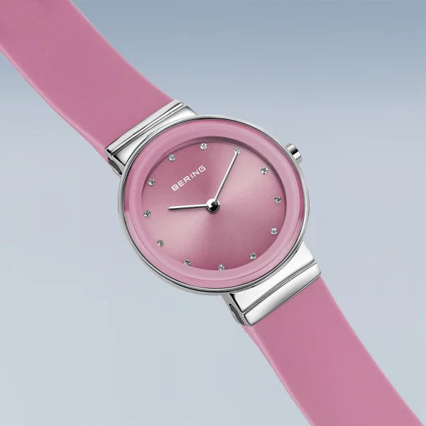 Bering Steel Case Classic Pastel Pink Dial Watch 10129-909