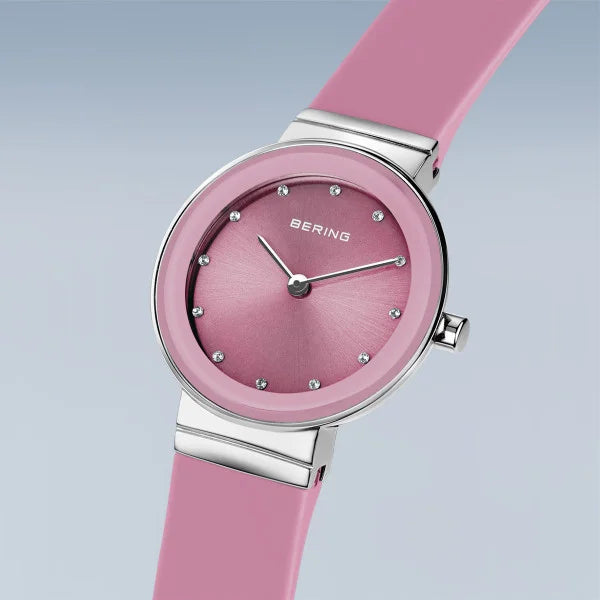 Bering Steel Case Classic Pastel Pink Dial Watch 10129 909