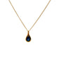 9ct Yellow Gold Sapphire Teardrop Rubover Pendant