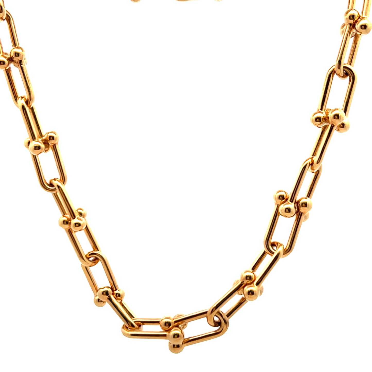 9ct Yellow Gold 18" Decorative Hollow Link and Beads Chain