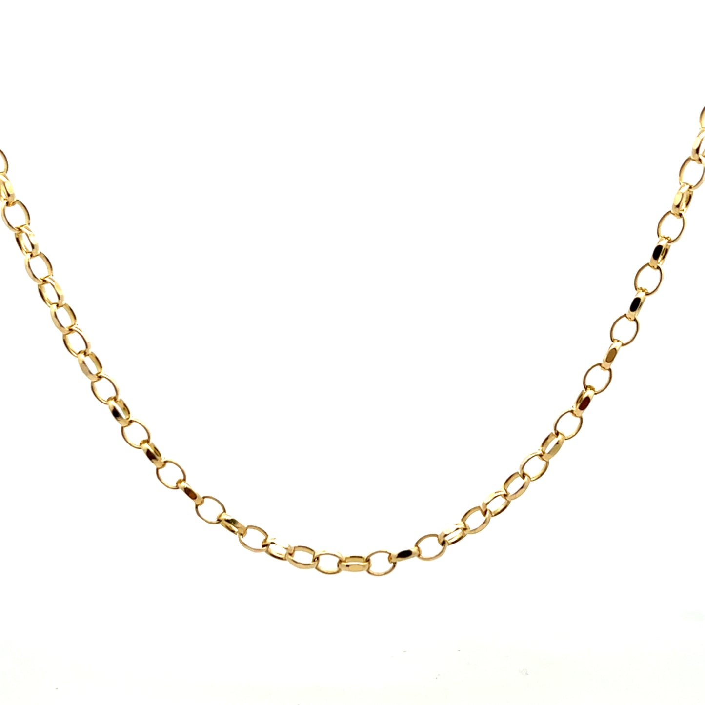 9ct Yellow Gold 20" Oval Diamond Cut Belcher Chain