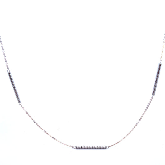 9ct Yellow Gold Trace Chain with White Gold Bars